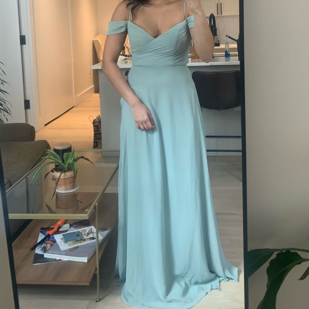 Sage green bridesmaid dress. Never before worn- only tried on.